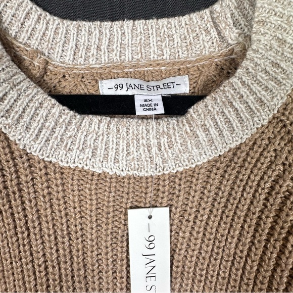 99 Jane Street Women’s Striped Brown and Cream Sweater Size 2X - Picture 3 of 7